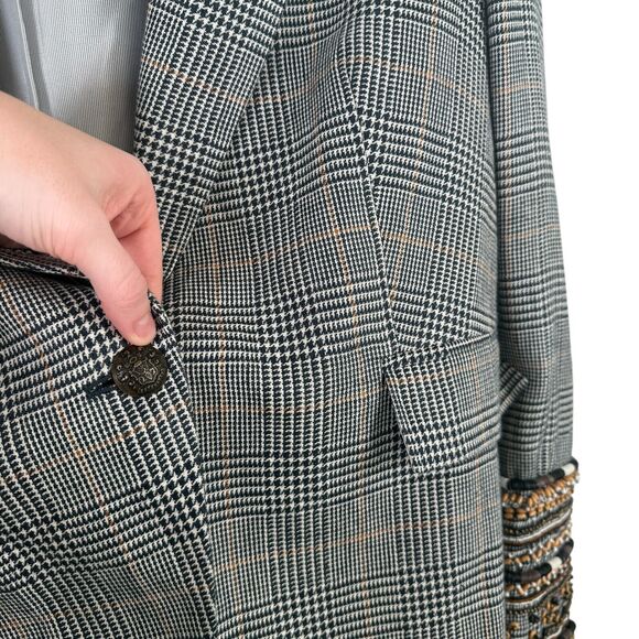 Veronica Beard Bronley Dickey Jacket Blazer Grey Plaid Career Office Womens 14 - Picture 5 of 8